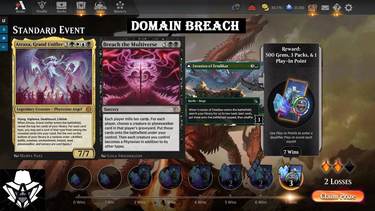 Pro Tour Top8 upgraded for Bo1 | 5cc Domain Breach | 7 Wins in Standard Event