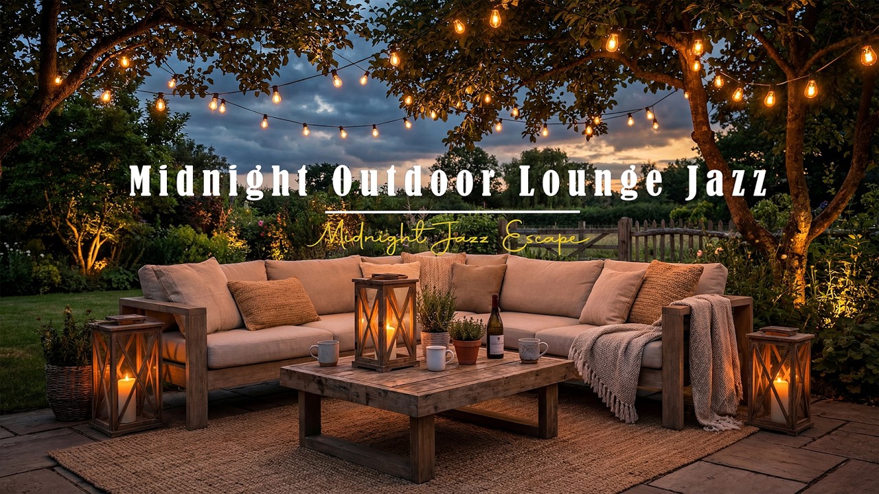 Midnight Outdoor Lounge Jazz 🕯️Relaxing Jazz with Warm Candlelight Ambience for Quiet Nights & Sleep