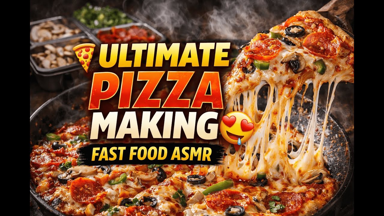 🍕 Watch This Pizza Come Alive | Fast Food Pizza ASMR🔥 From Dough to Cheese Pull| Viral Pizza Making