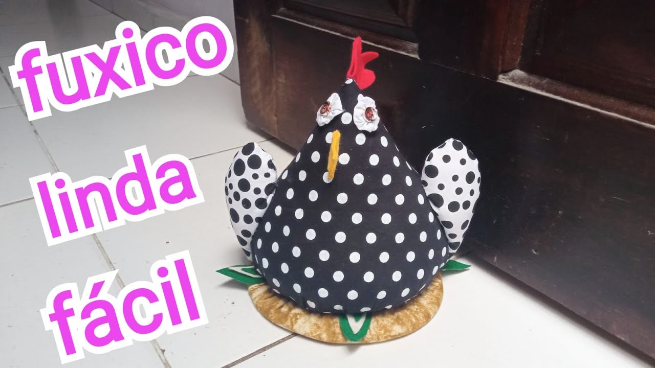 Peso de Porta - Fuxico Formato de Galinha ( Faça e Venda)