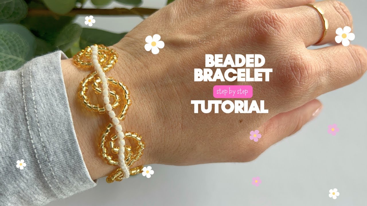 beaded bracelet tutorial, beginner friendly, how to make beaded wave bracelet