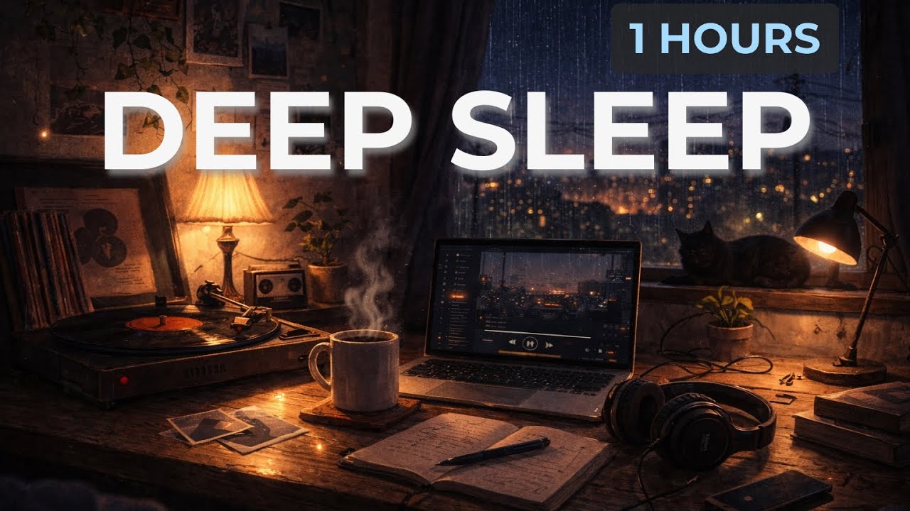 1 Hour of Midnight Rain & Soft Lofi for Peaceful Sleep