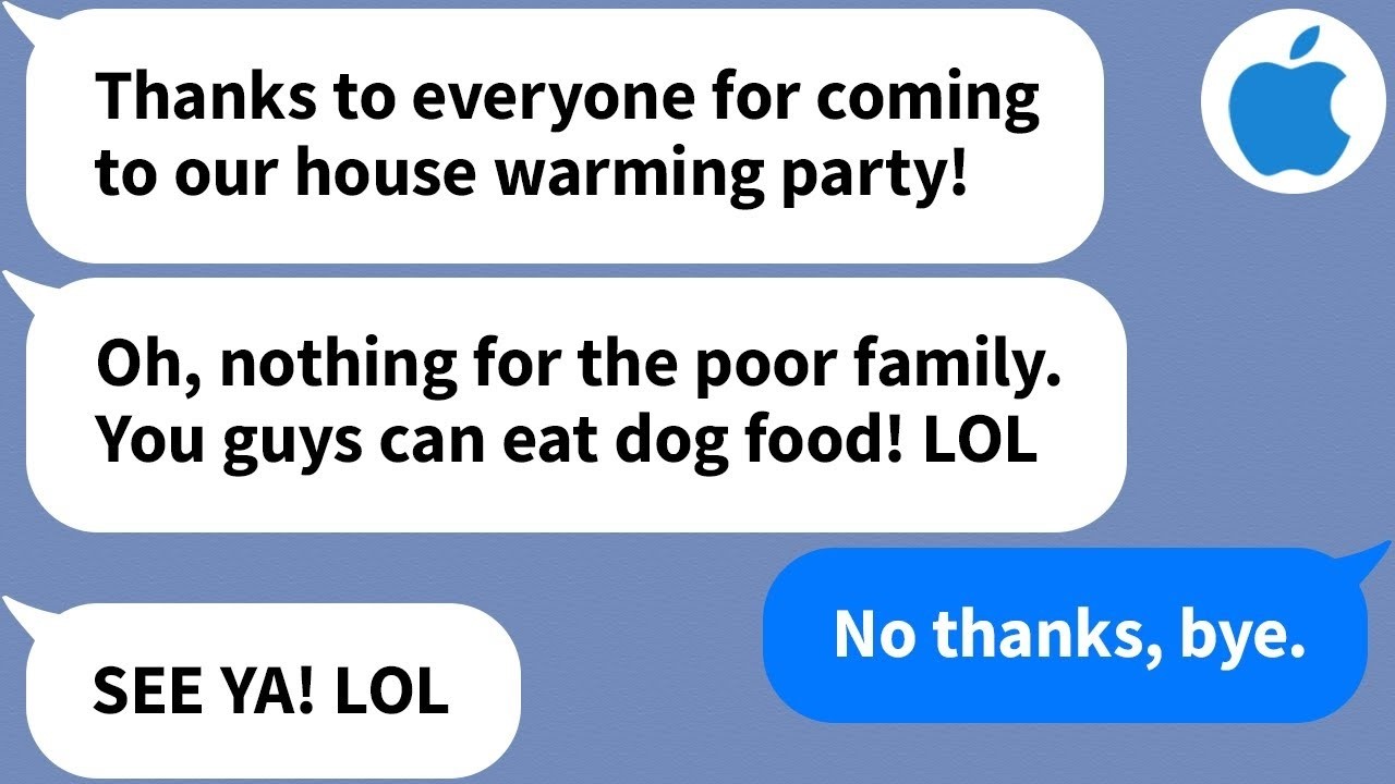 【Apple】At my brother's new house, my SIL made me and my mother eat on the floor so we left and...