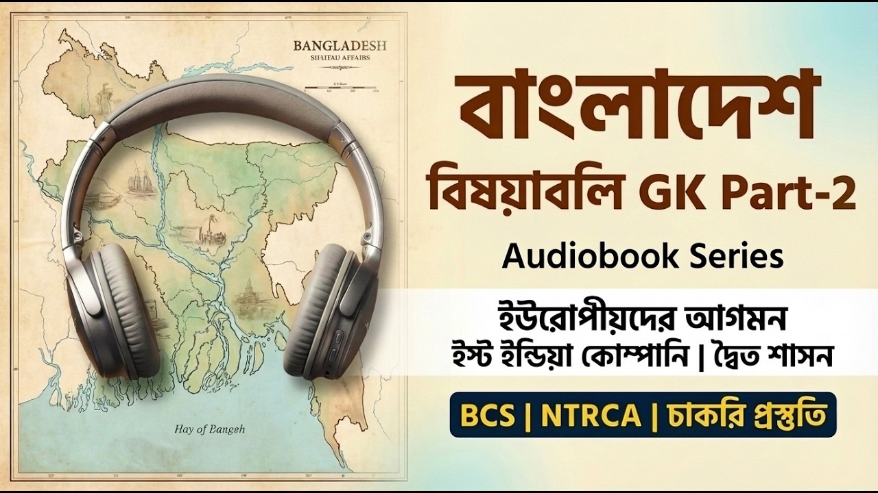 বাংলাদেশ বিষয়াবলি GK Part-2 | ইউরোপীয়দের আগমন, ইস্ট ইন্ডিয়া কোম্পানি ও ইংরেজ শাসন | Audiobook | BCS