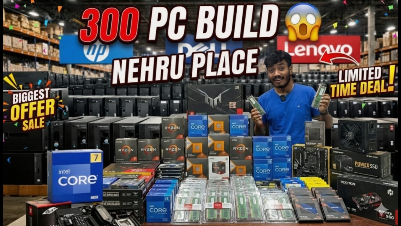 😱 300 PC Build Challenge! Biggest Corporate Order Delivered? Nehru Place Computer Market