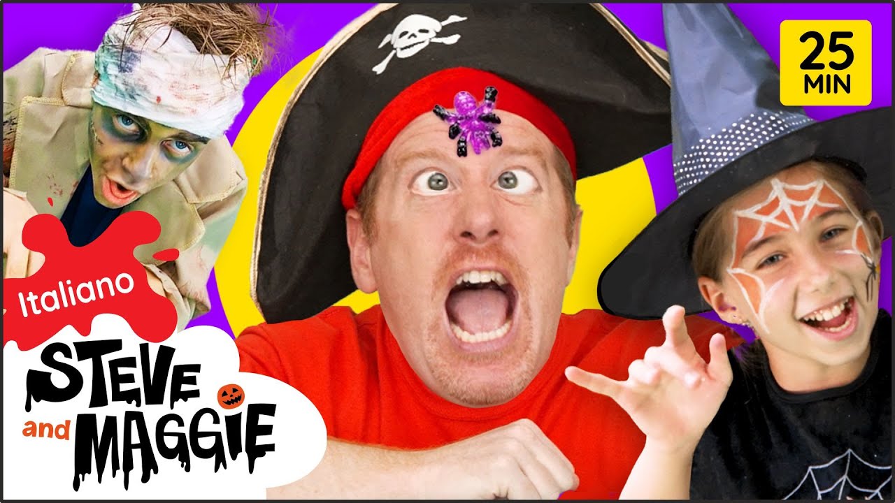 Felici Canzoni di Halloween con Steve e Maggie Italiano | Storie Magiche + PIÙ per Bambini