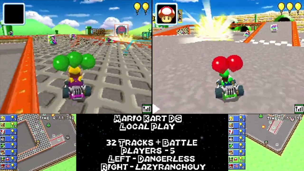 Mario Kart DS - 5 Players - Balloon Battle (Best of 3 Wins)