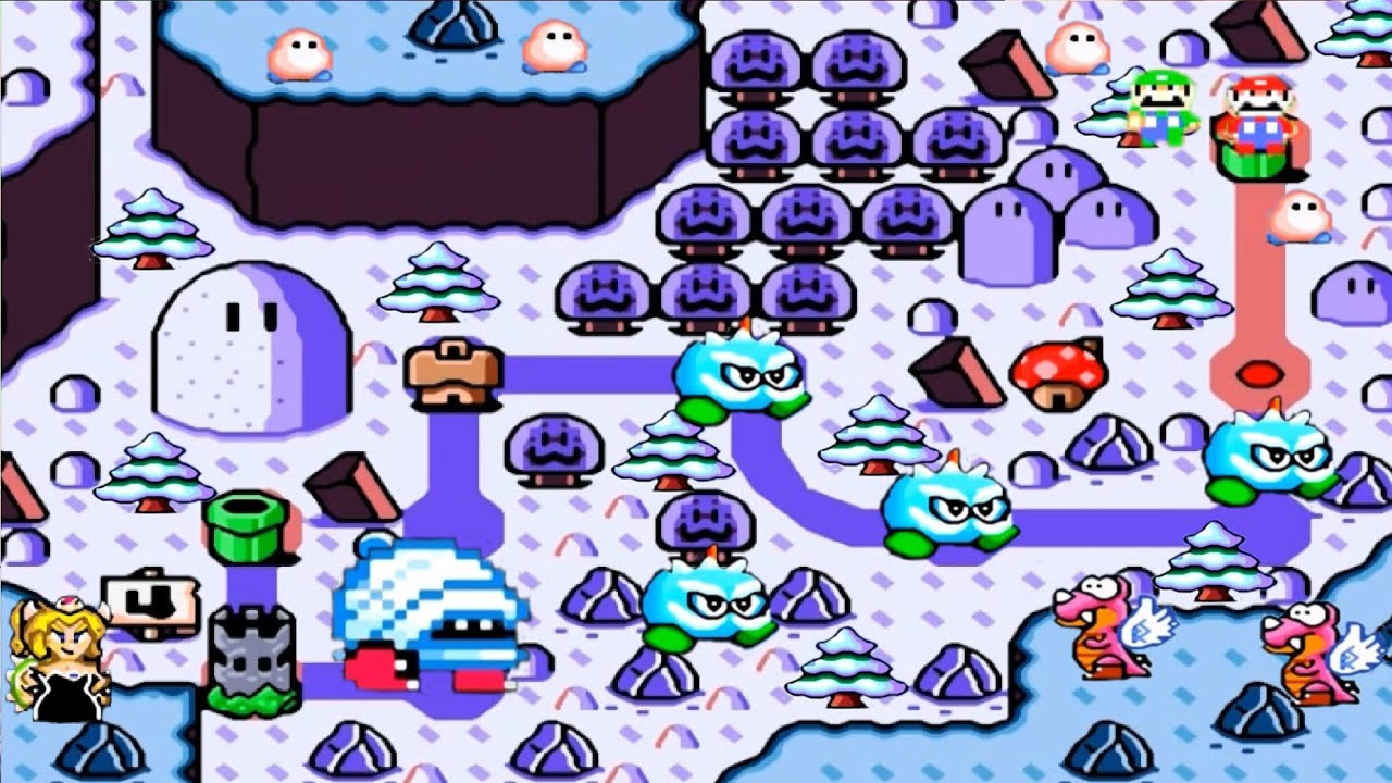 Super Mario World: Bowsette's Origins 100%: World 4: Snowy Land