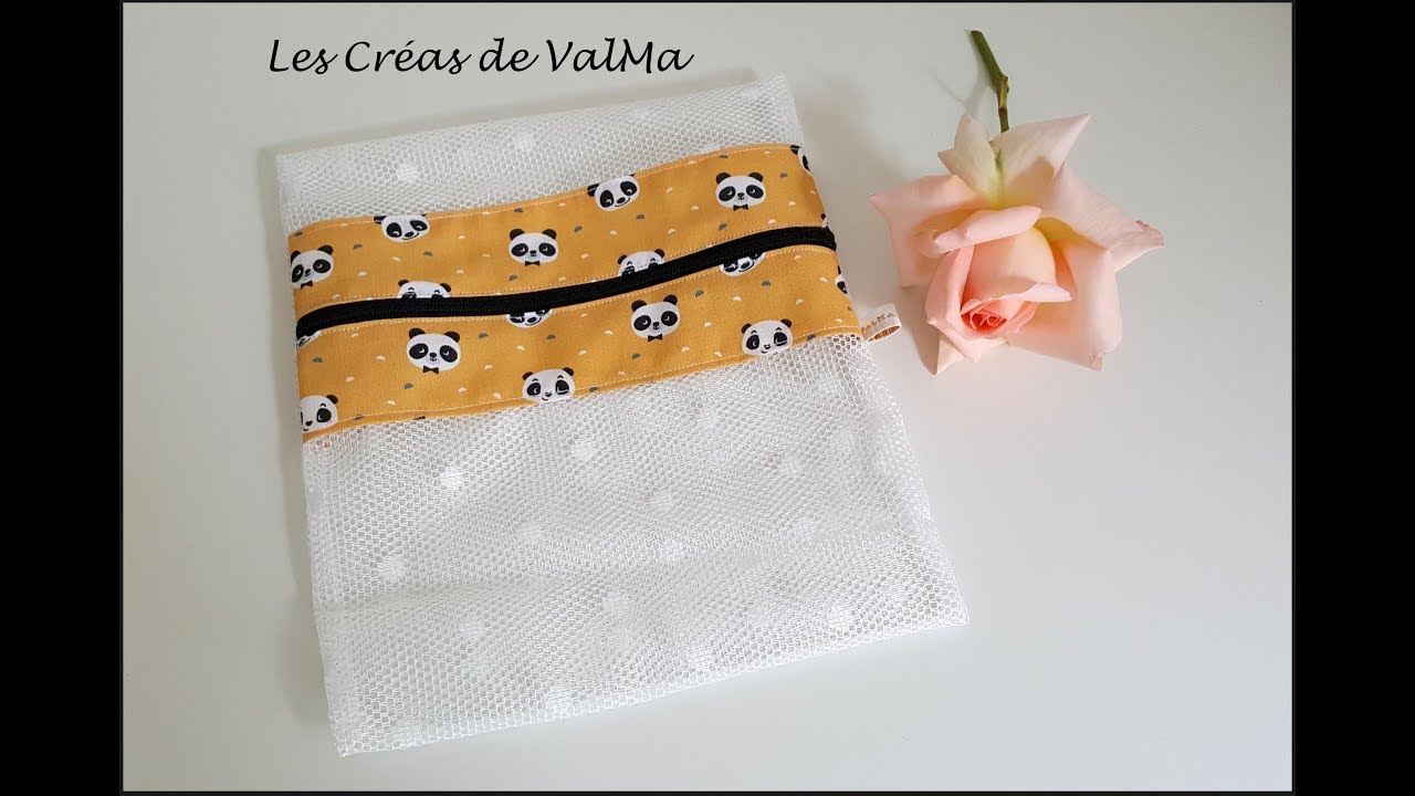 Sac filet pour le lavage en machine des lingettes démaquillantes ou lingerie - Tuto couture ValMa