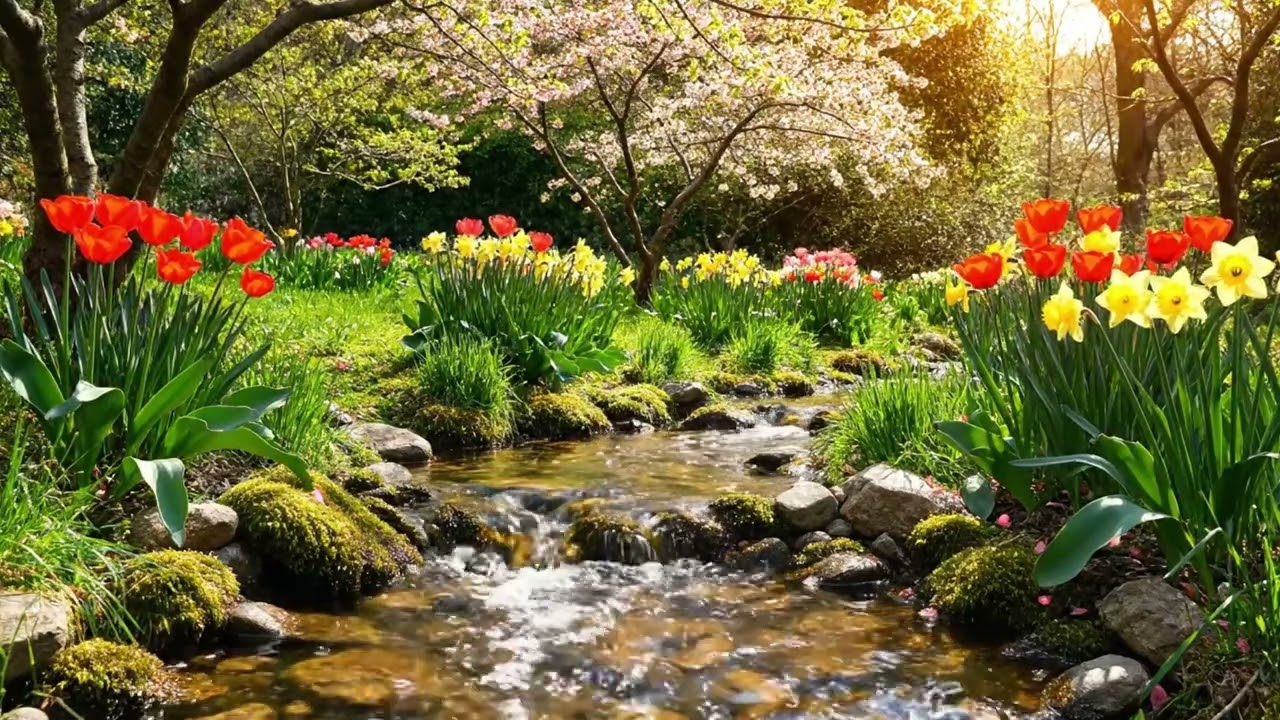 4 hours of spring, easter tv background with bird sounds