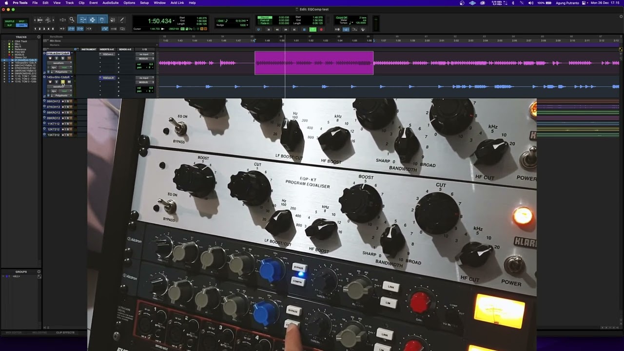 Klark Teknik EQP-KT + Alctron CP540 quick sound demo (Kick & Snare)