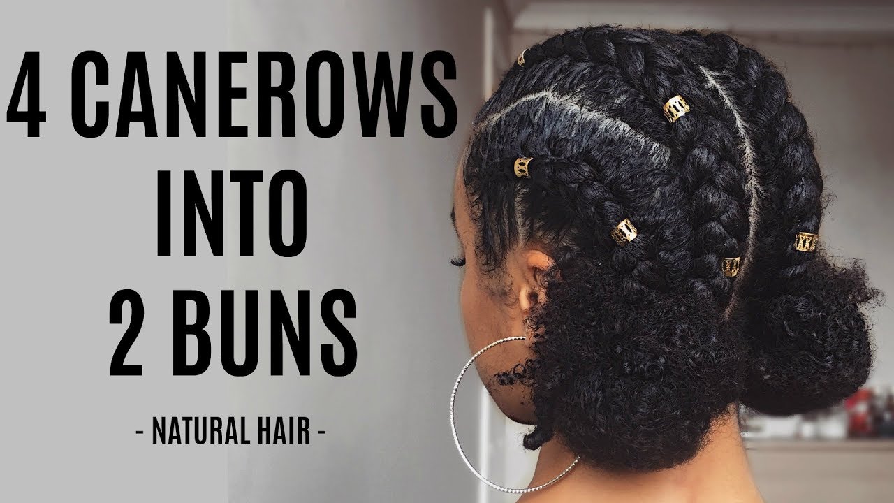 CORNROWS INTO DOUBLE BUNS TUTORIAL!! TWO STYLE OPTIONS! | Natural Hair | AbbieCurls