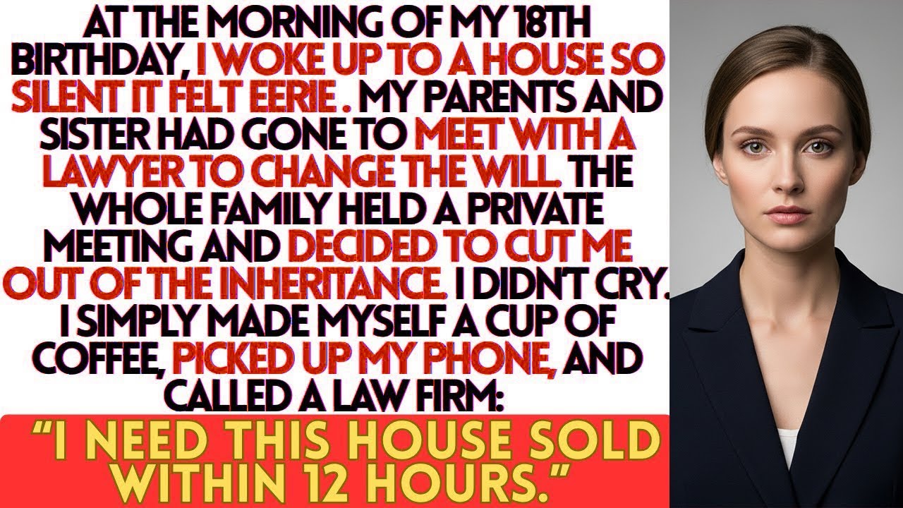 At my 18th birthday, my parents rewrote the will, so I told my lawyer sell the house in 12 hours...