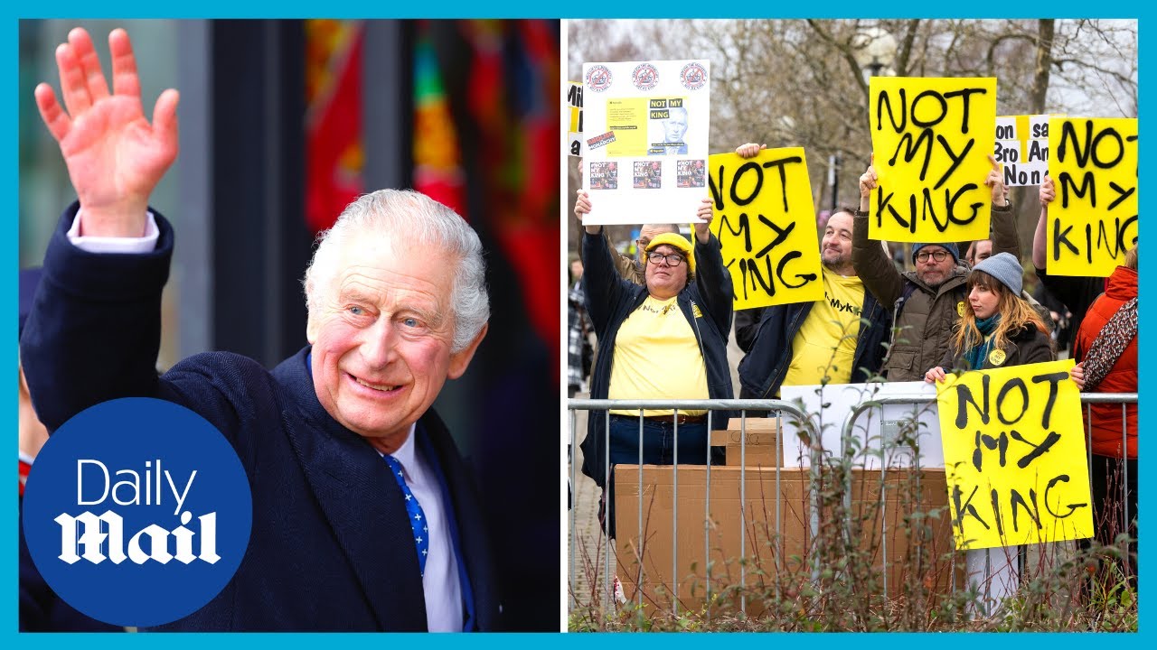 King Charles III ignores 'Not My King' signs as he meets crowd in Milton Keynes