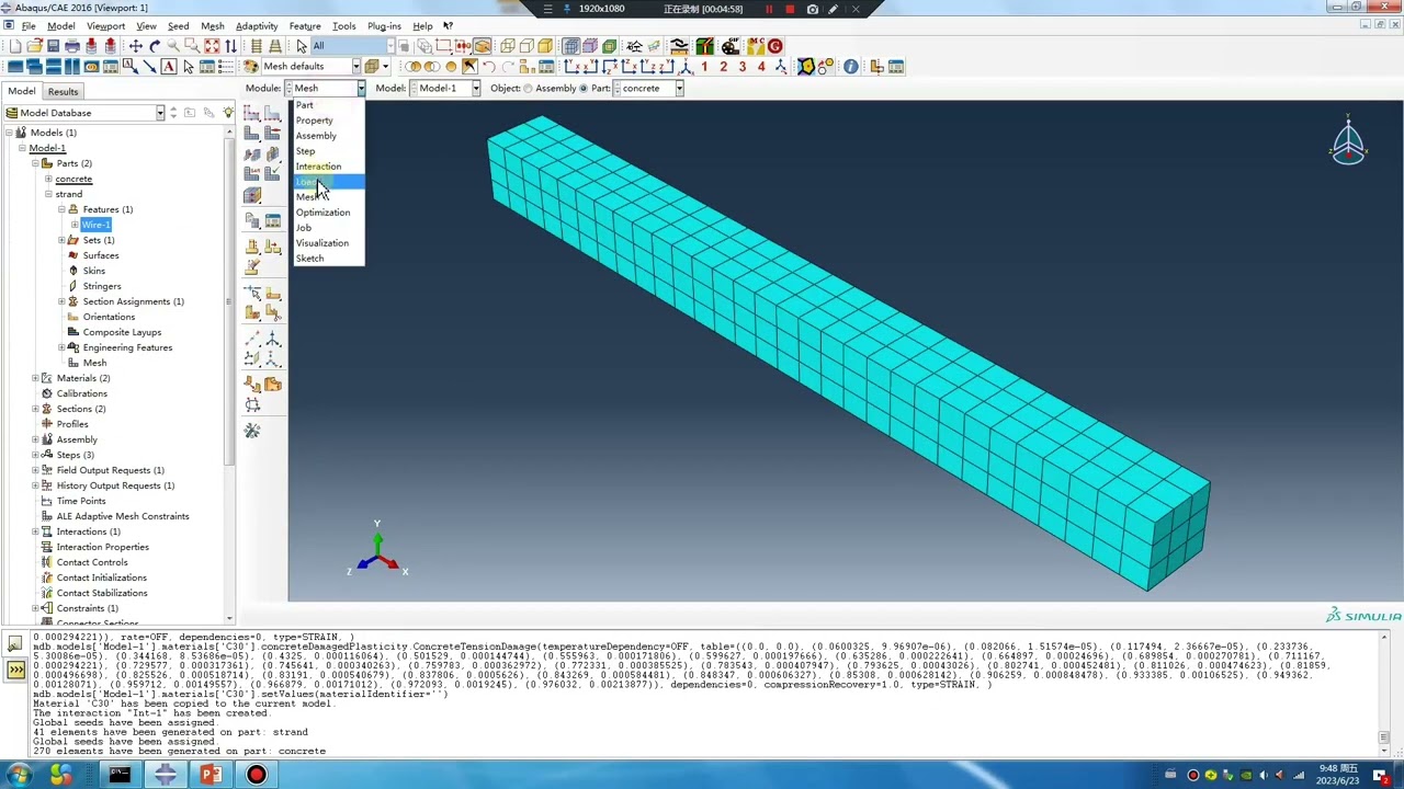 # 110 Abaqus Tutorial# Cutting prestress strand in concrete