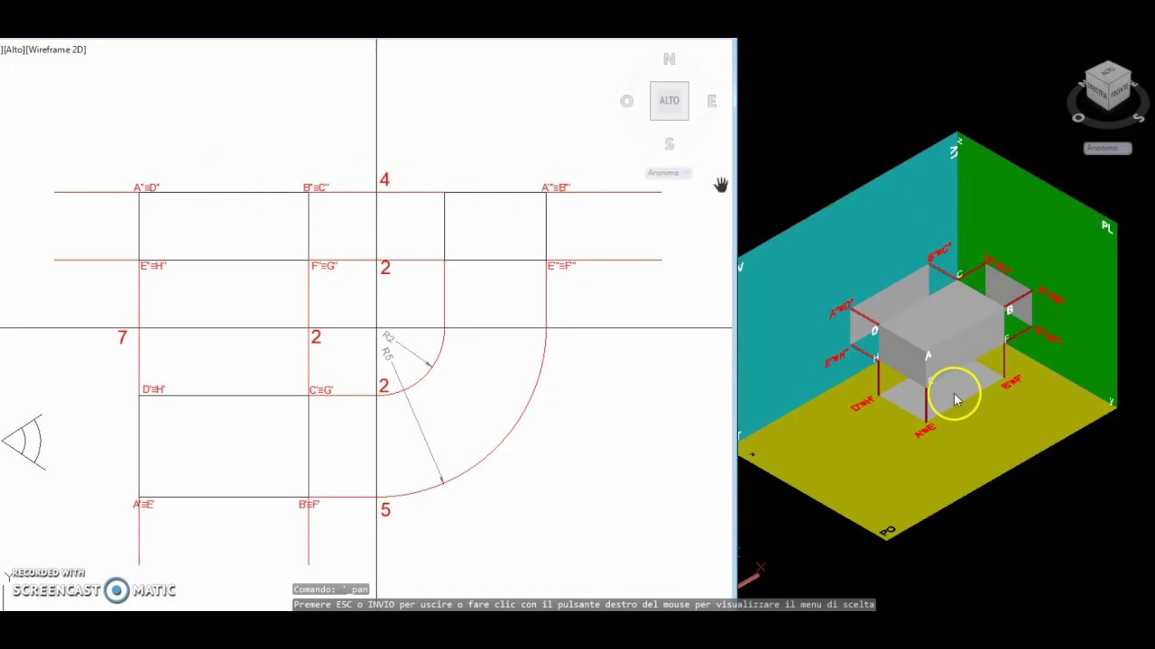 II - Tav 11 - Proiezione Ortogonale di un parallelepipedo rettangolo