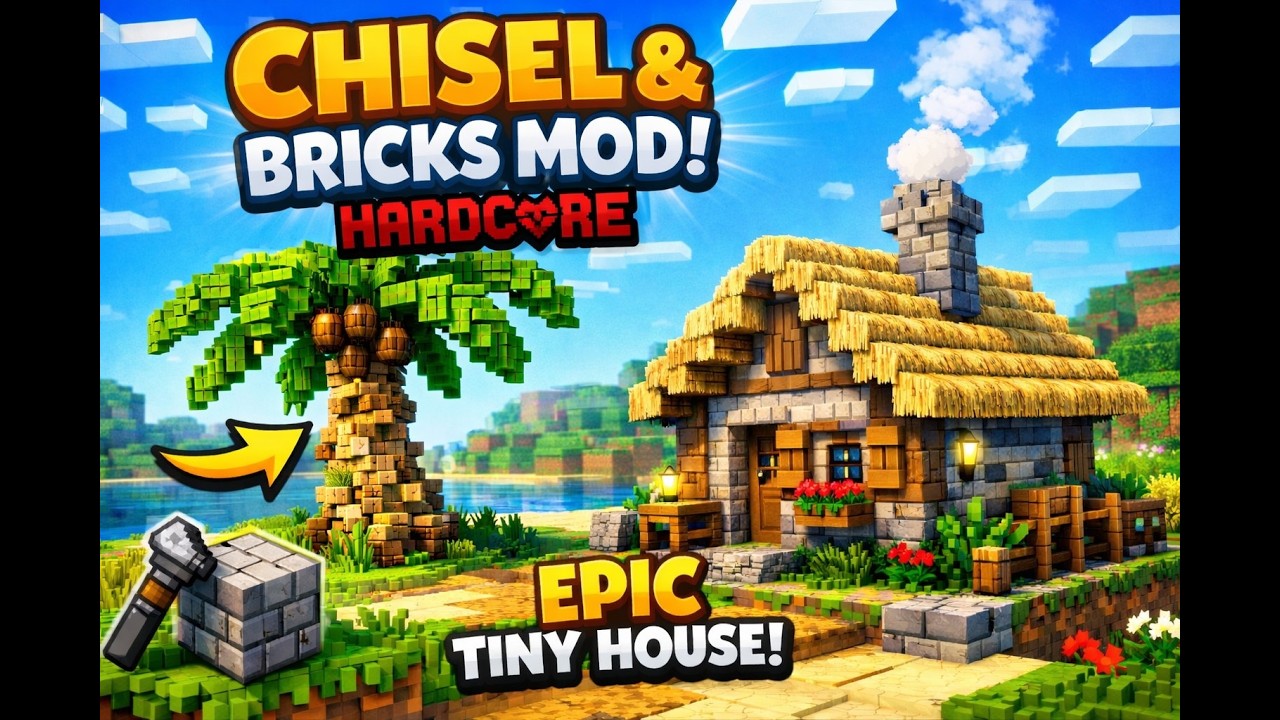 I Survived HARDCORE with Chisel & Bricks… and Built THIS?! 🌴🏠 EP 3