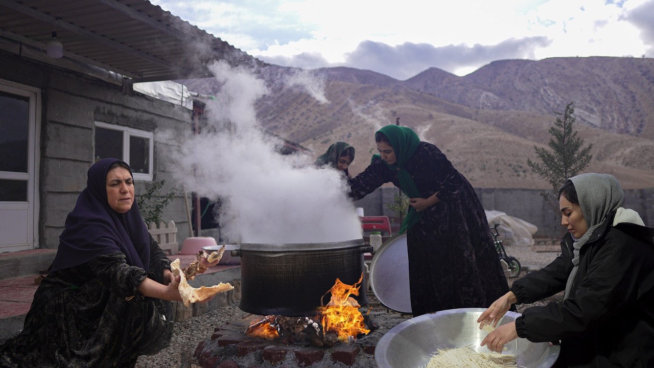 Leila and Mom (Ajav) Making Traditional Persian Noodle Soup to Share with Neighbors