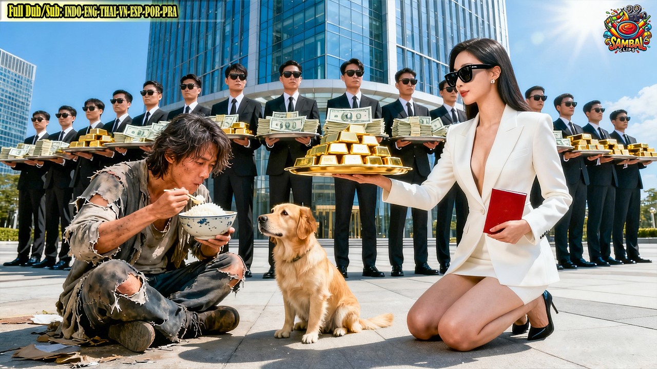 CEO pura-pura miskin jadi pengemis berebut makan dengan anjing lalu CEO wanita berlutut melamar