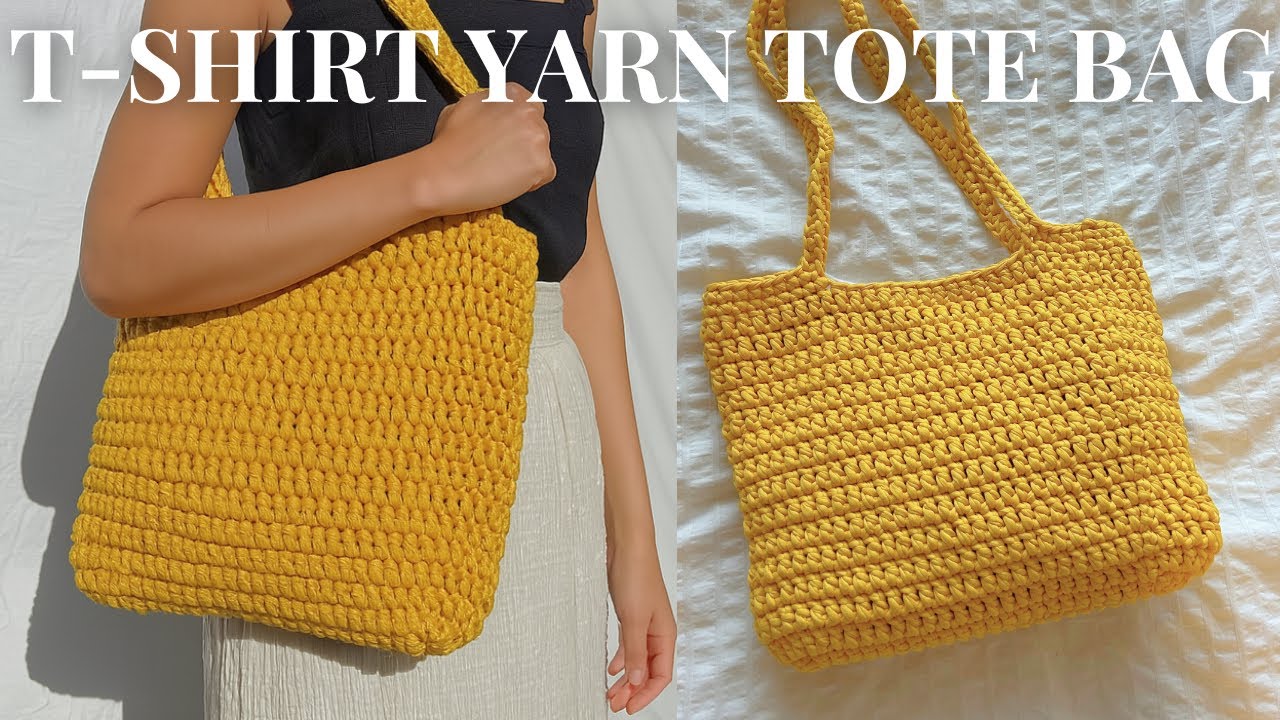 How to crochet t-shirt yarn tote bag | beginner friendly | quick & easy
