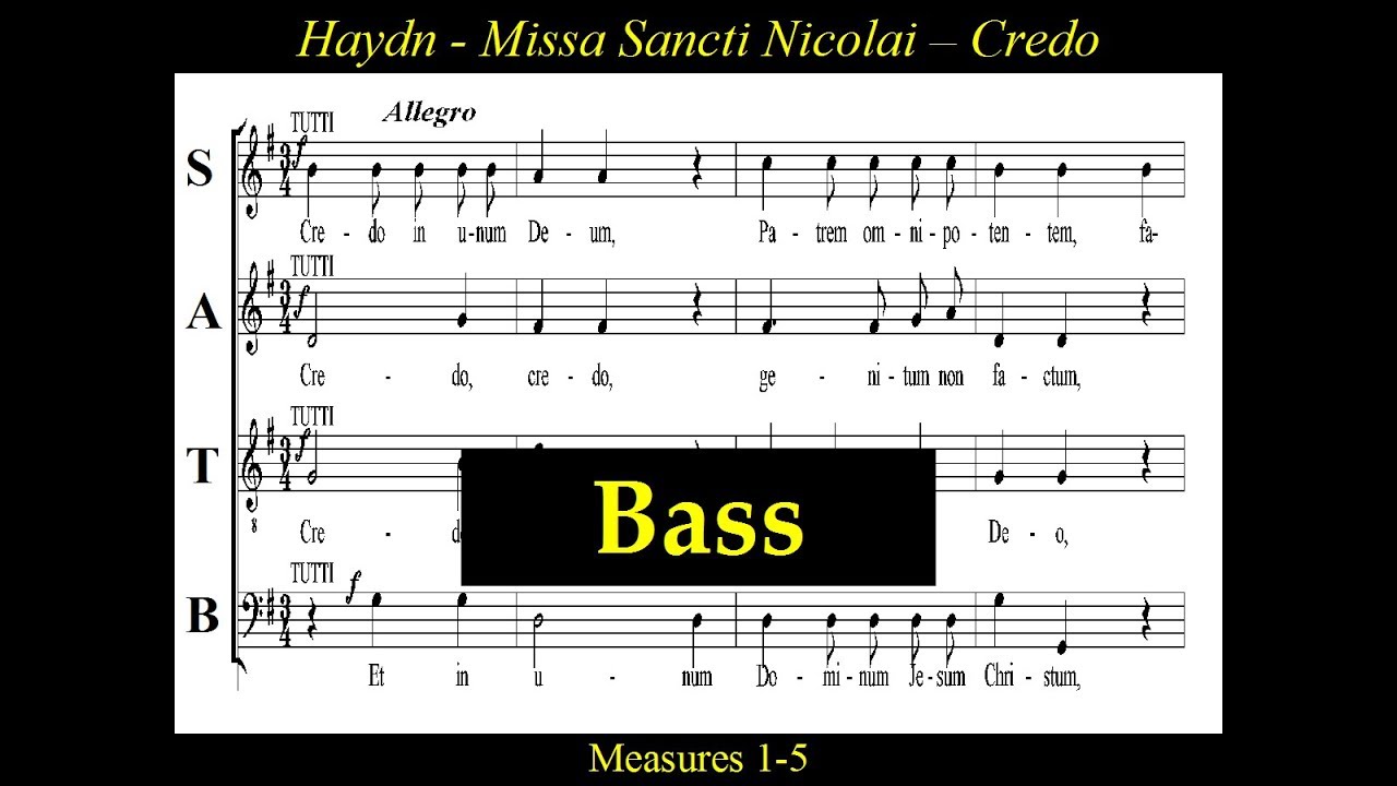 Haydn - Sancti Nicolai Mass - 3 Credo - Bass