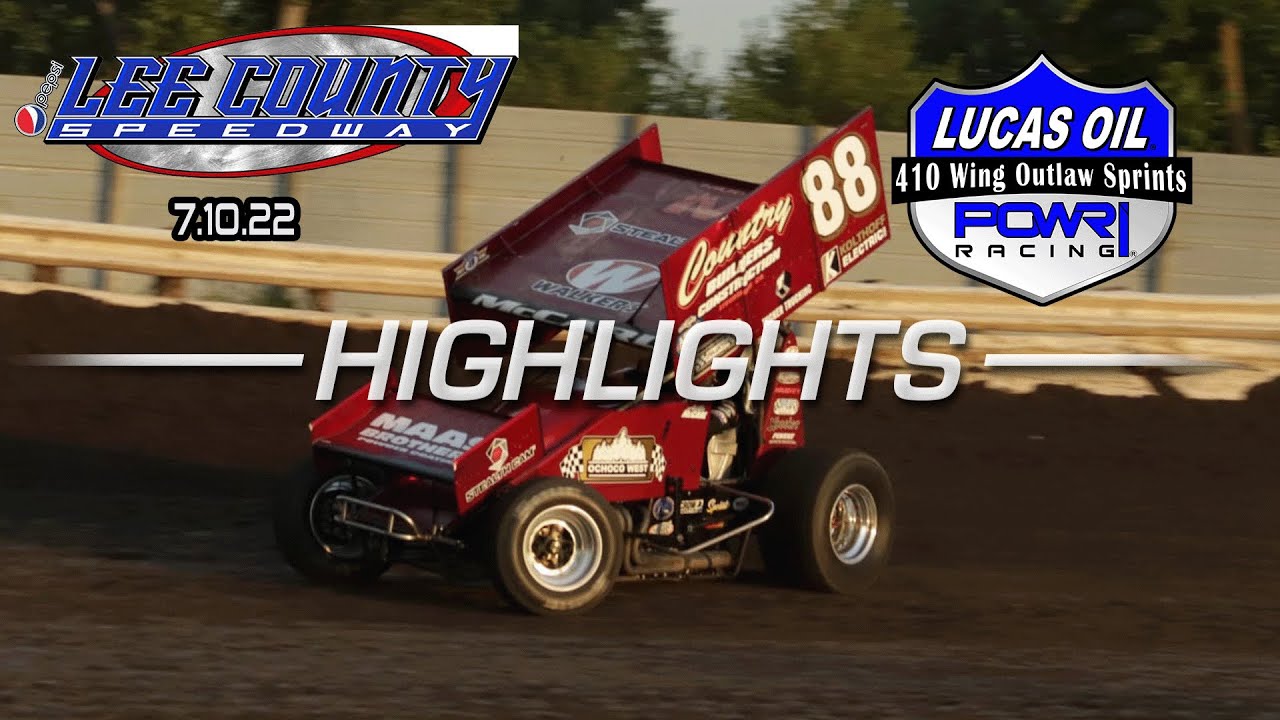 7.10.22 Lucas Oil POWRi 410 Wing Outlaw Sprint League Highlights from Lee County Speedway