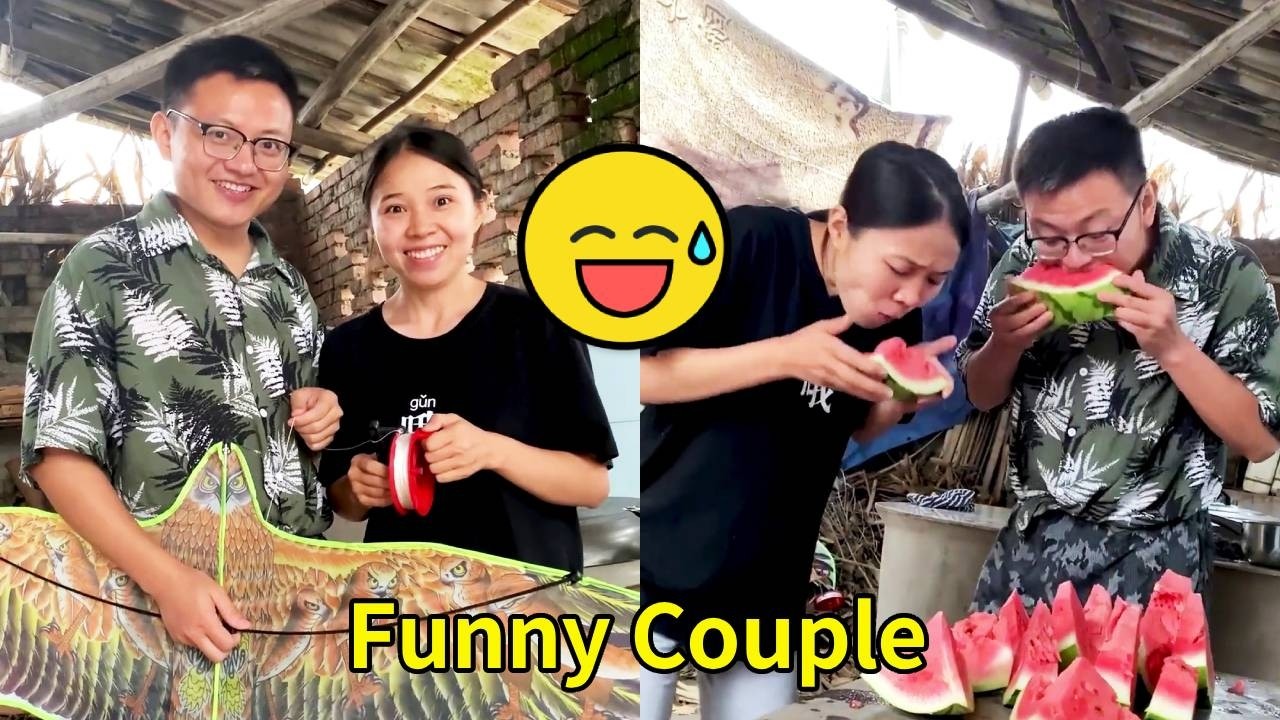 The couple cheated their friend out of watermelons！#funny  #couple