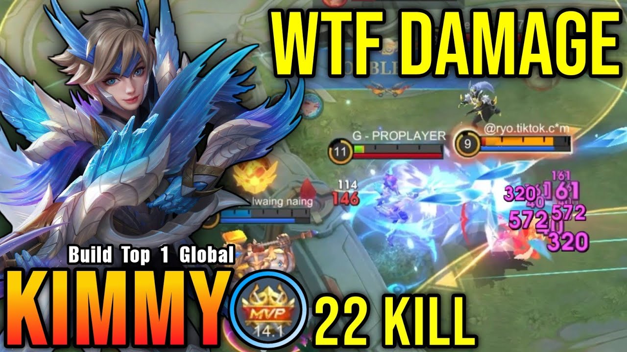 WTF DAMAGE!! Midlane Kimmy is Deadly, Insane 22 Kills!! - Build Top 1 Global Kimmy ~ MLBB