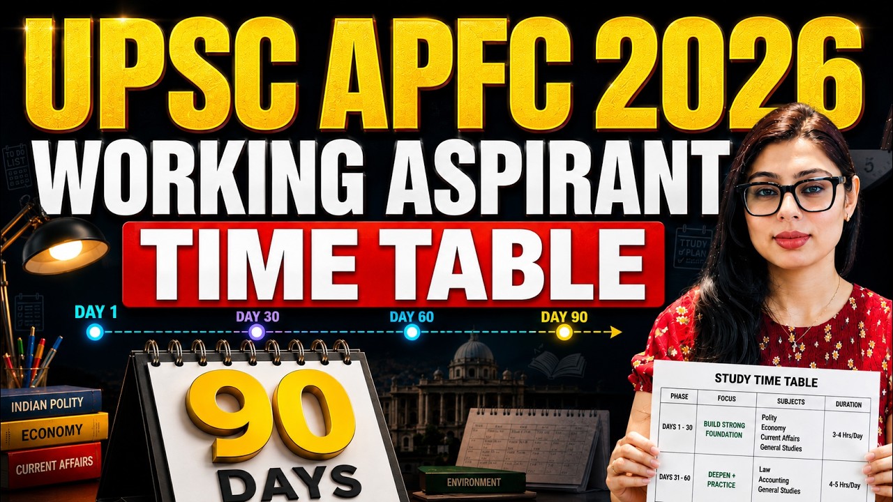 UPSC EPFO APFC 2026 | 90 Days Timetable for Working Aspirants | Preparation Strategy