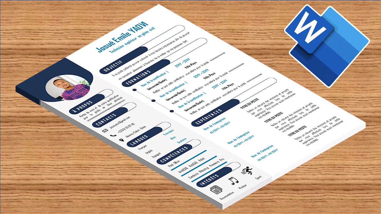 FAIRE UN CV PROFESSIONNEL SUR WORD  | Curriculum vitæ Word