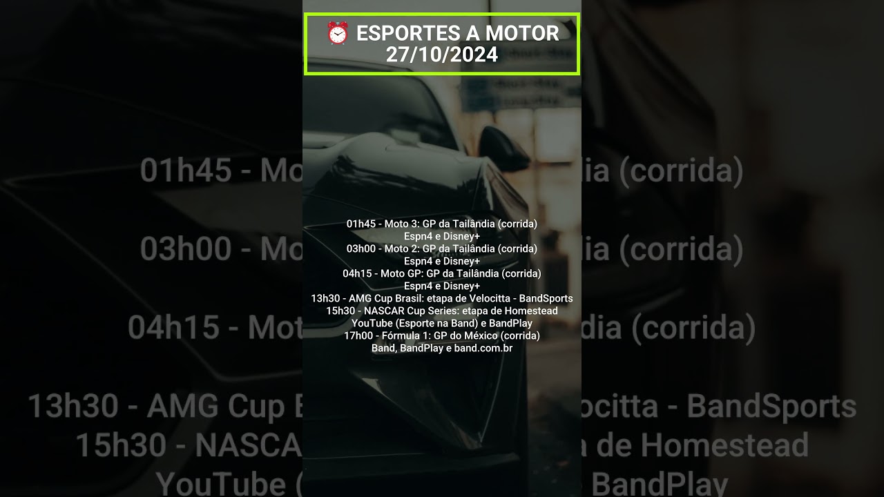 ⏰ ESPORTES A MOTOR - 27/10/2024 