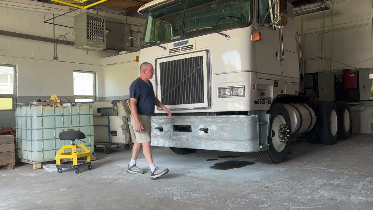 November 2, 2025 PAINTED THE BUMPER ON THE WHITE/GMC CABOVER