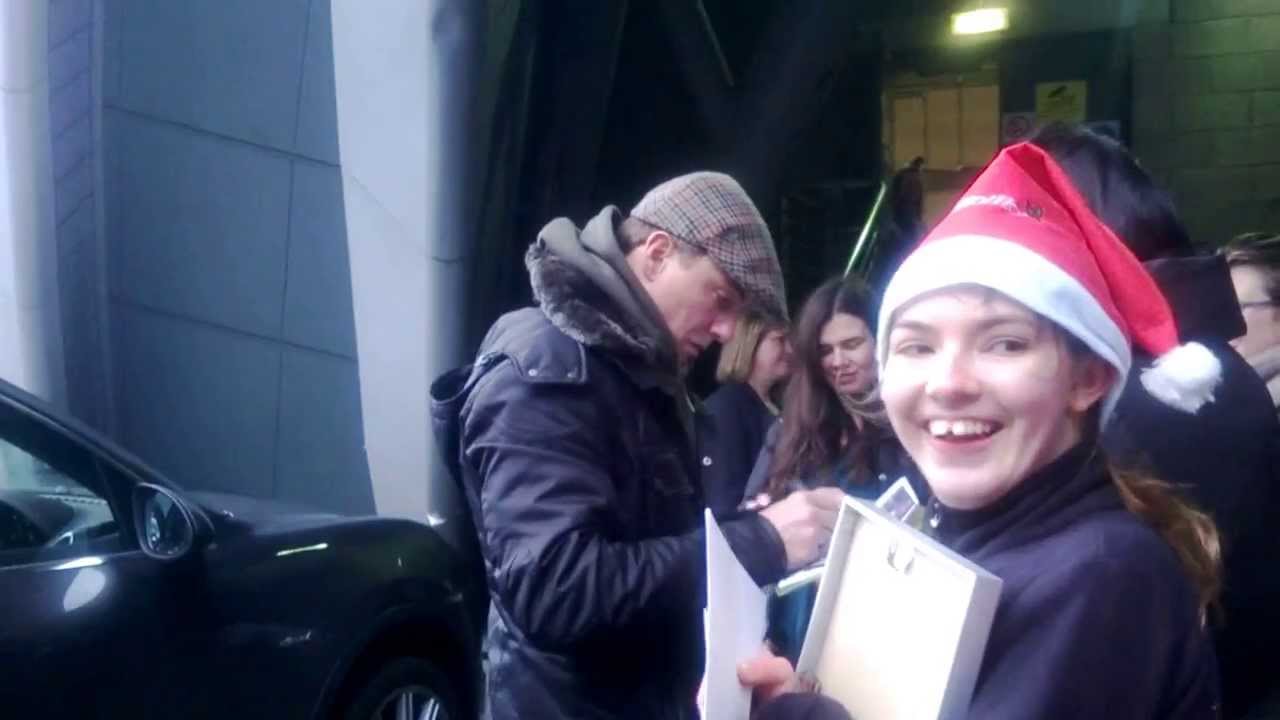 Julie meeting John Barrowman outside the Glasgow SECC