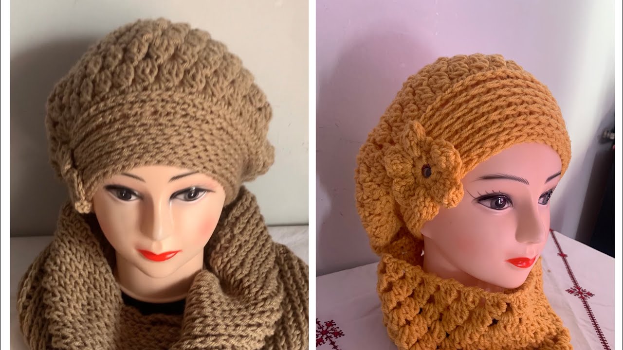 Béret au crochet point grappe le plus simple facile et rapide à faire pour toutes tailles 🧶💕P1