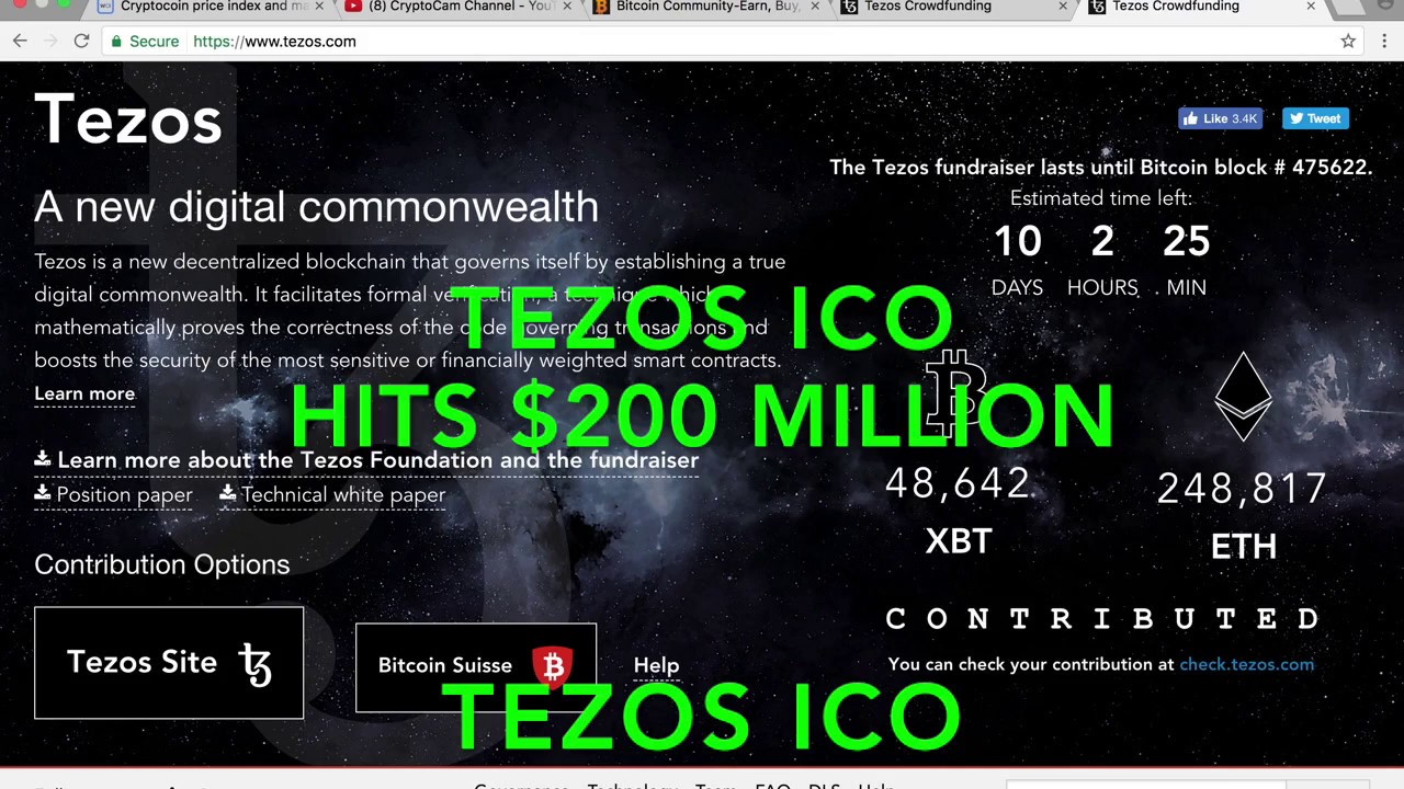 Tezos ICO Hits $200 MILLION