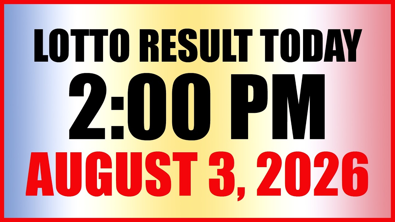 Lotto Result Today 2pm Draw August 3, 2026 Swertres Ez2 PCSO