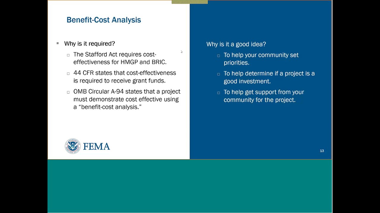 BRIC Series 2021: Benefit Cost Analysis BCA Basics for Projects