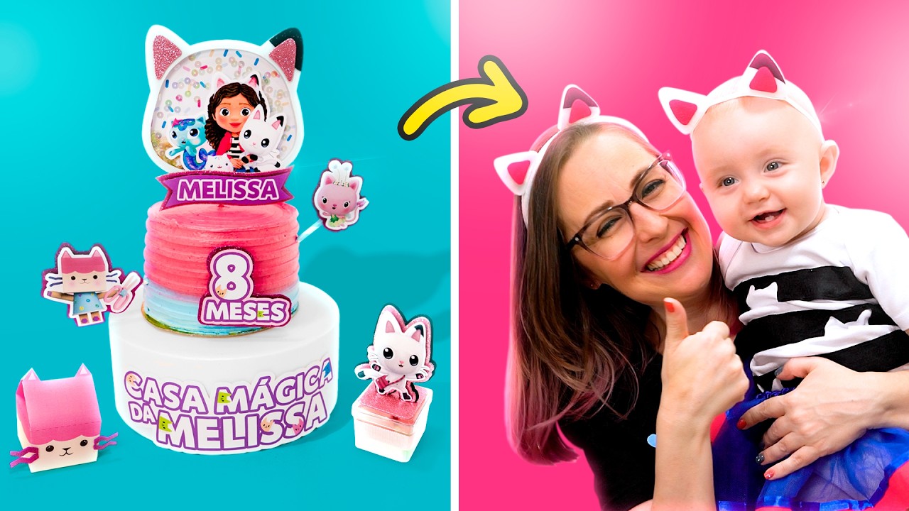 10 DIYs de FESTA 😻 CASA MÁGICA DA GABBY 😽 Ideias para Decorar uma Festa 🥳 8 meses da Melissa