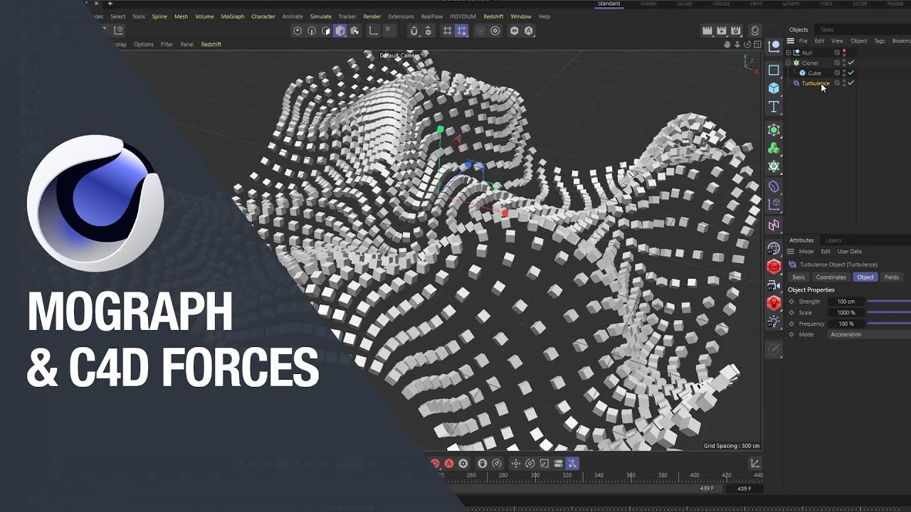 Как заставить клоны Mograph работать с Cinema 4D Forces без Dynamics