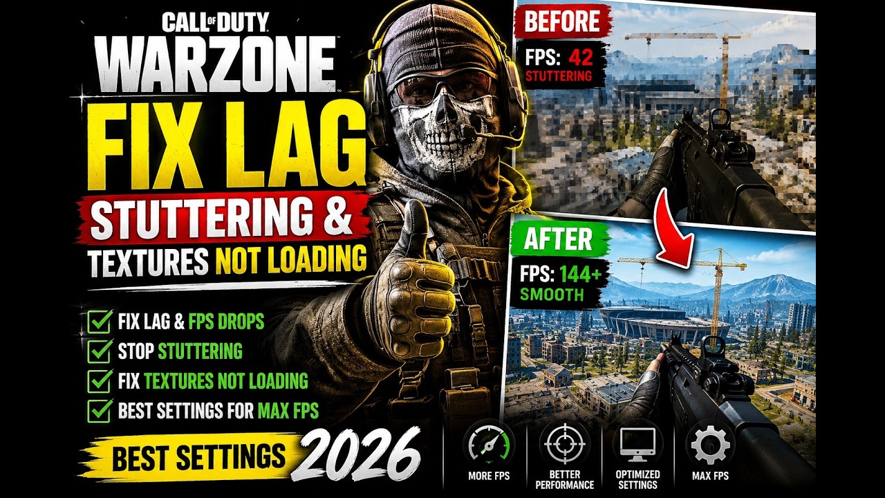FIX Warzone Lag, Stuttering & Textures Not Loading (BEST Settings 2026)