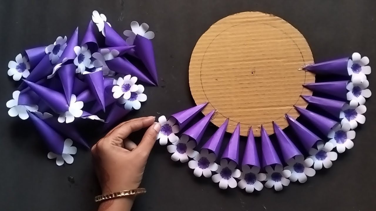 Unique Flower Wall Hanging / Quick Paper Craft For Home Decoration / Easy Wall Mate / DIY Wall Decor