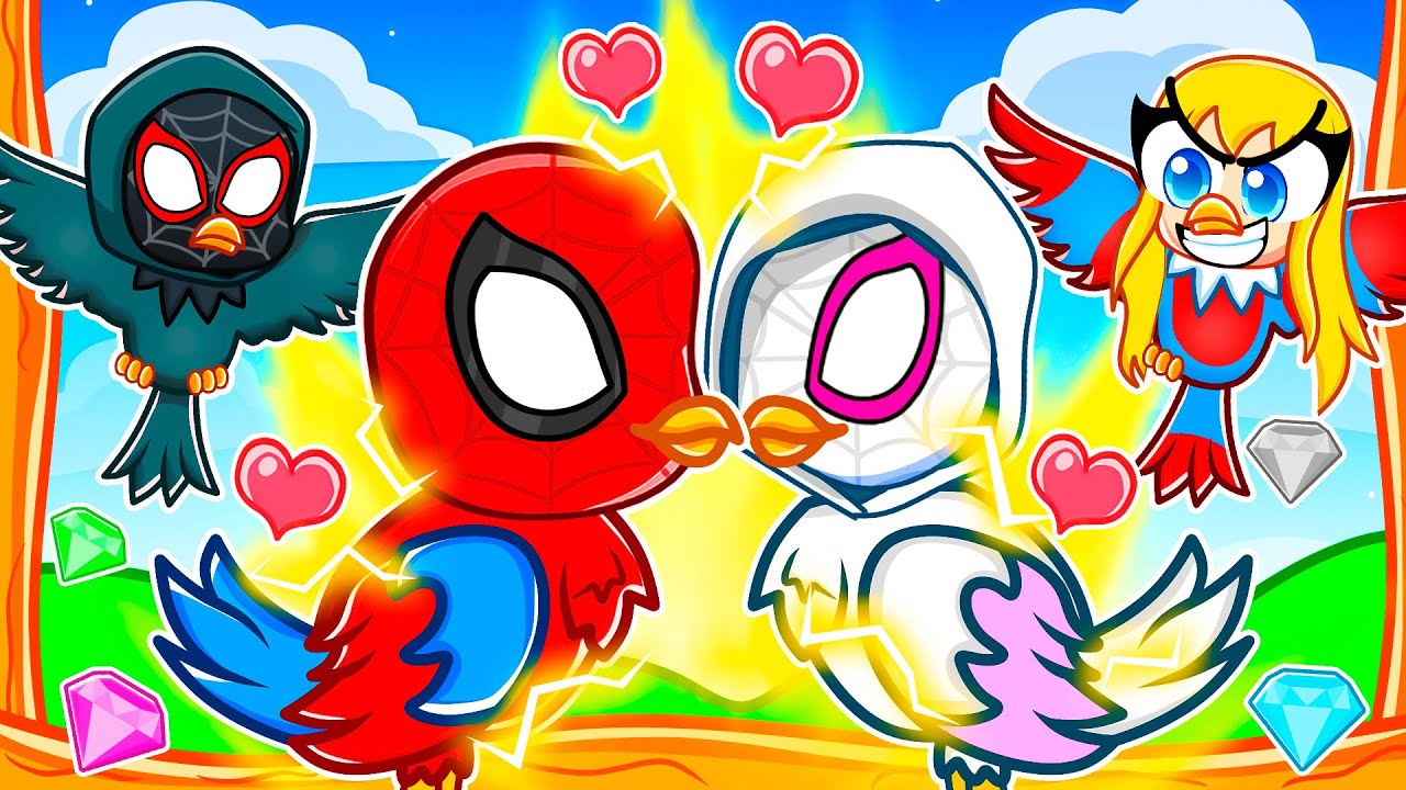 Spiderman Gets Married in Roblox Bird Family!