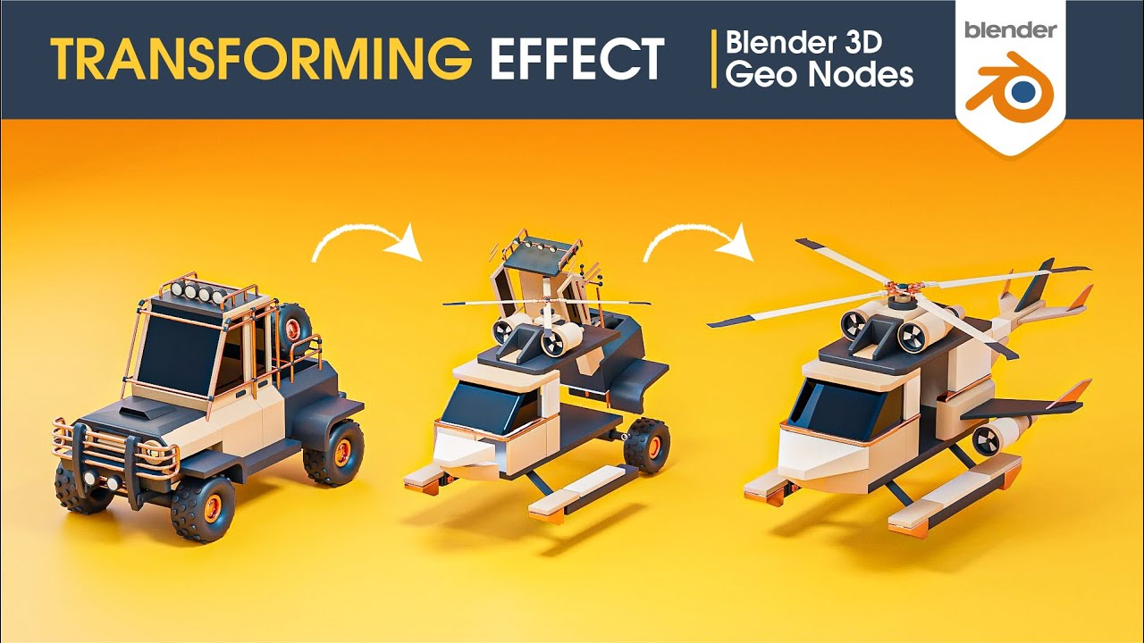 Blender3D — Эффект трансформации с использованием узлов геометрии