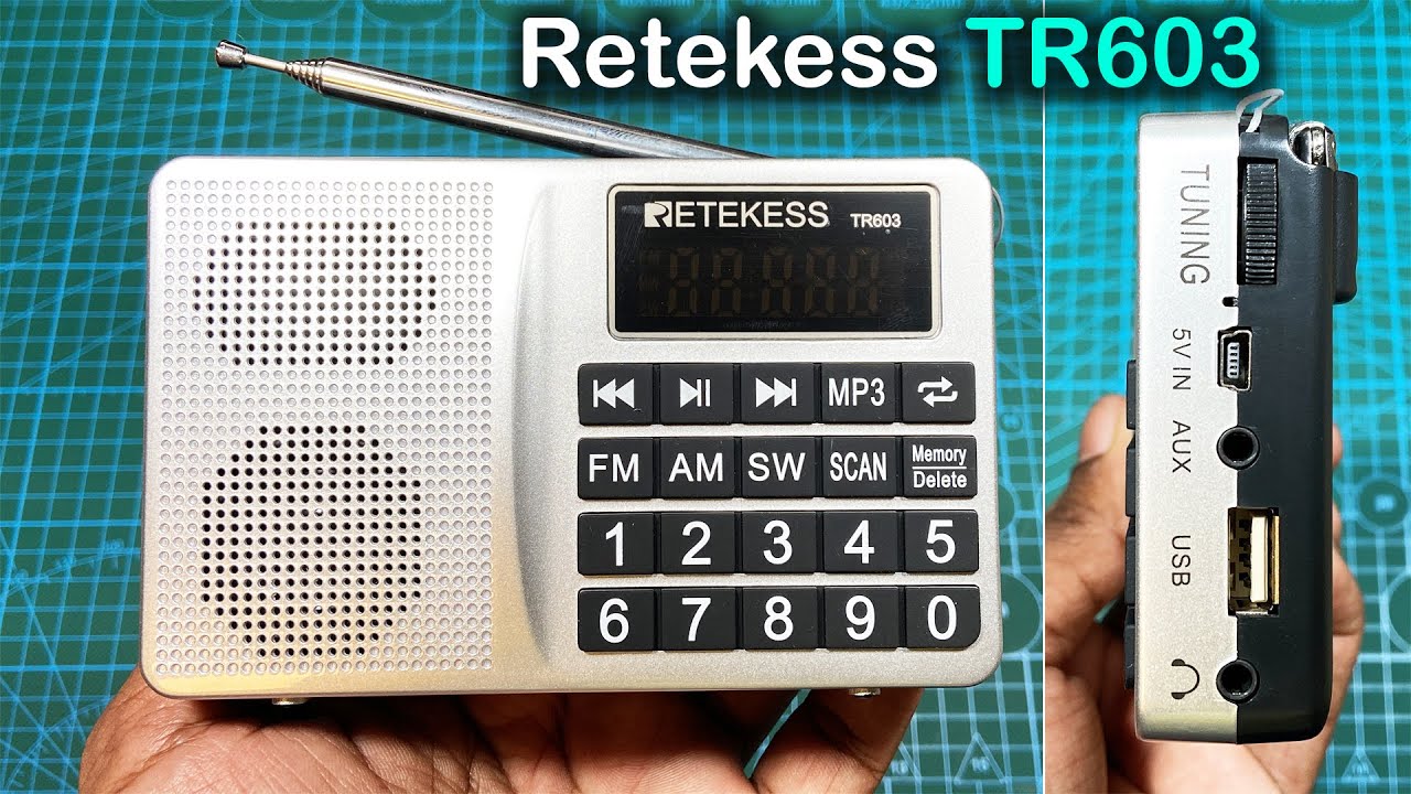 Retekess TR603 Portable FM/AM/SW Radio MP3 Player Rechargeable Speaker Unboxing and Test