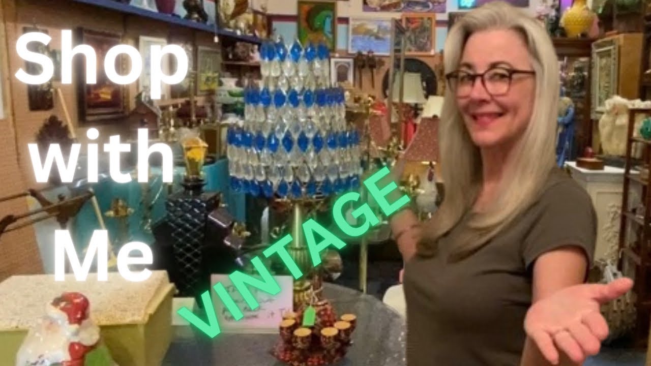 ANTIQUES MALL so much vintage glassware | Shop With Me | #shopping