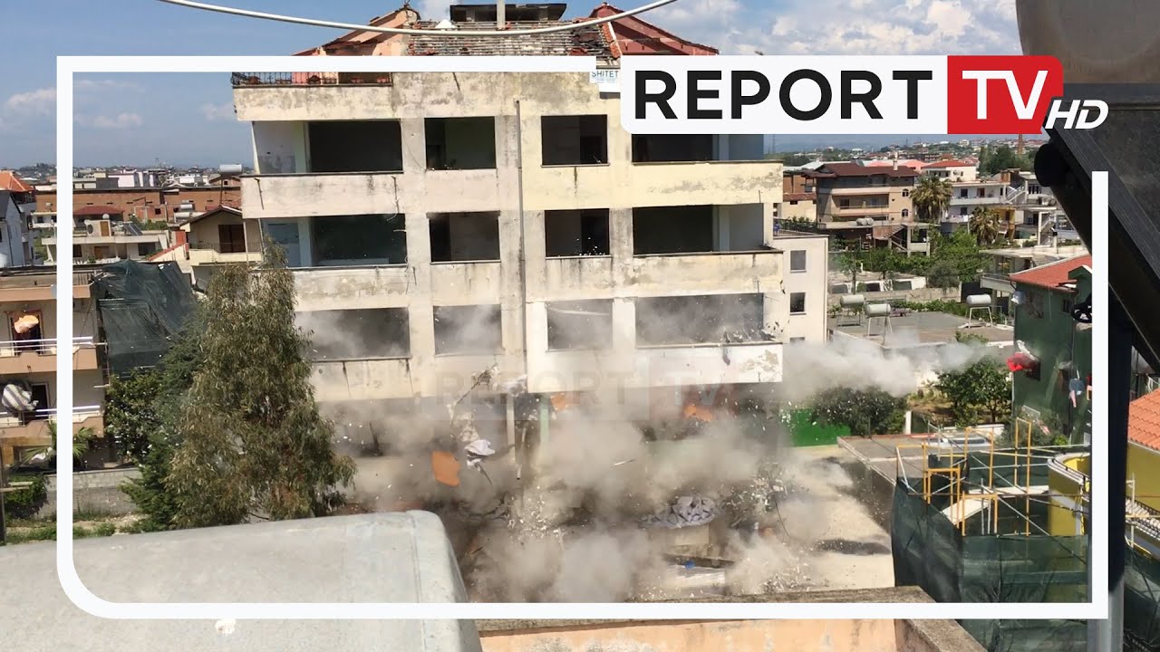 U dëmtua nga tërmeti, shembet me shpërthim pallati në lagjen e plazhit në Durrës