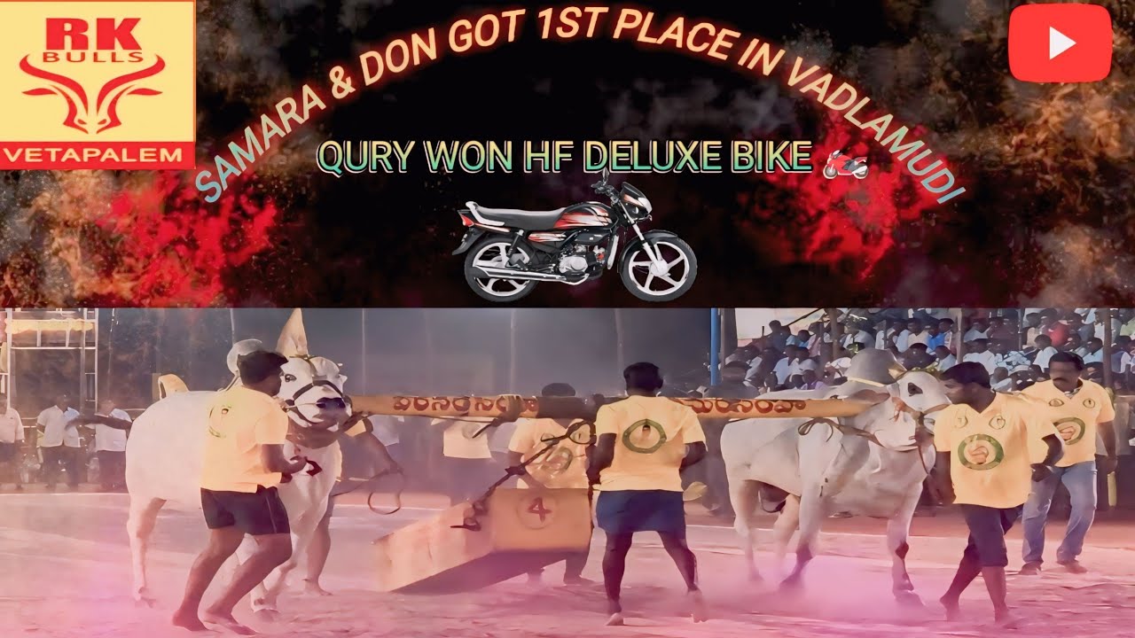 Samarasimha🦁 and Don🐎 got 1st place  in Vadlamudi quary winning HF DELUXE bike