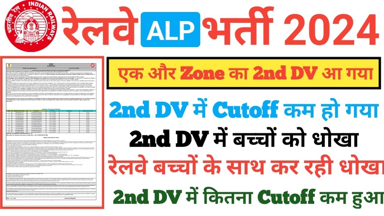RRB ALP 2nd DV🔥,RRB ALP DV Review,RRB ALP DV,|RRB ALP Final Cutoff 2024,RRB ALP 2nd DV Out