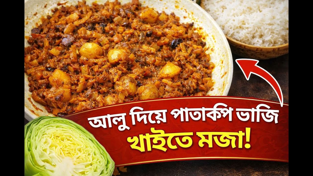 পাতাকপি আলু দিয়ে দেশি ভাজি | সহজ ও স্বাস্থ্যকর রেসিপি.অল্প মসলা, দারুণ স্বাদ