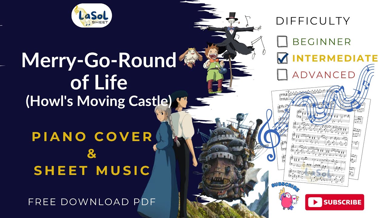 MERRY-GO-ROUND-OF-LIFE | PIANO TUTORIAL & SHEET MUSIC (FREE) | Intermediate Ver.